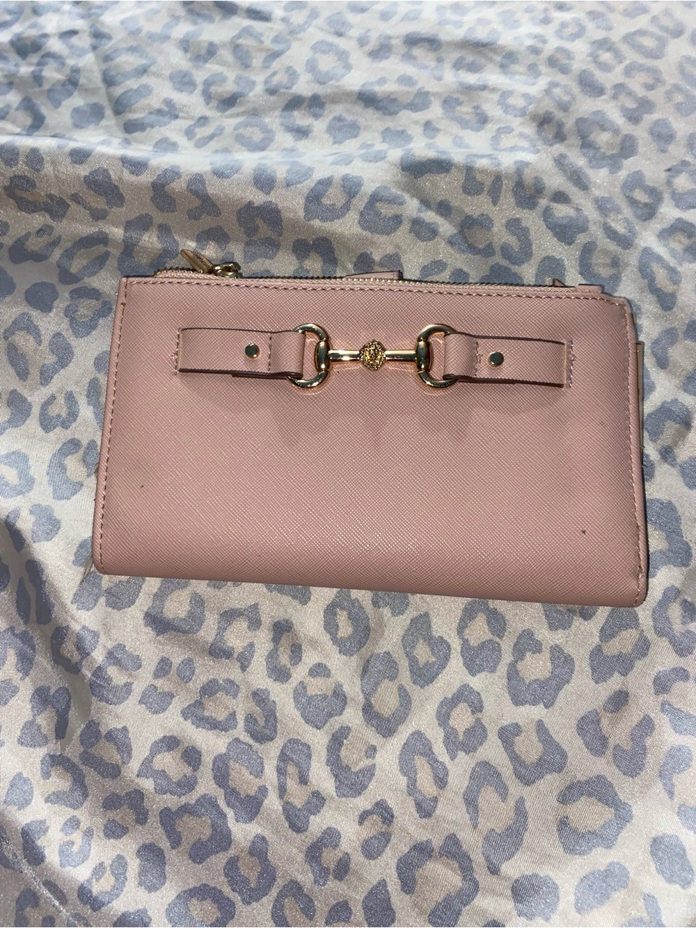Pink Anne Klein wallet with wrist strap